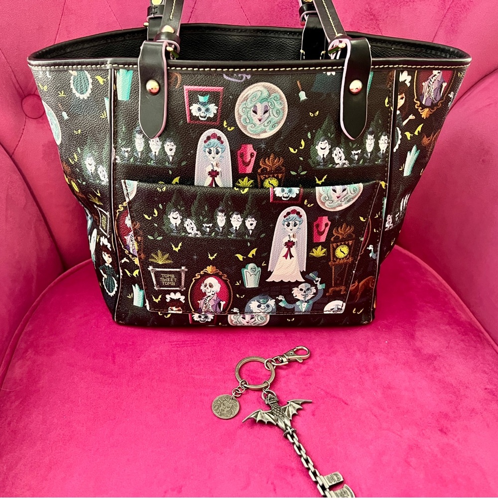Dooney & Bourke - Disney Haunted Mansion Handbag & Keychain Rare Black Retired - Picture 4 of 16